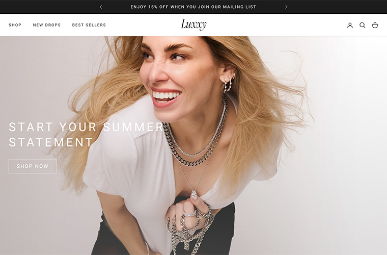 Shopify e-commerce theme customization and Setup Luxxy Jewelry