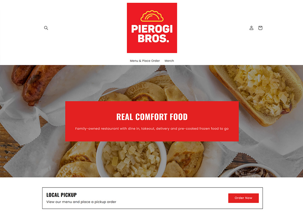 Pierogi Bros website before redesign