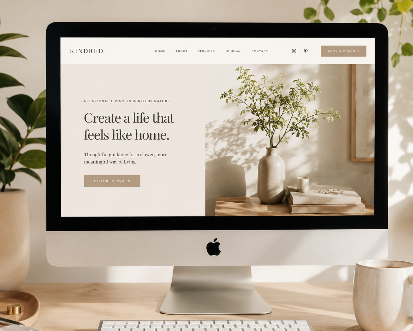Image of monitor with Shopify website on screen
