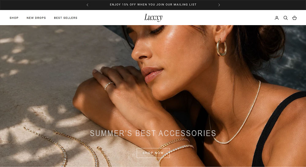 Luxxy Shopify website