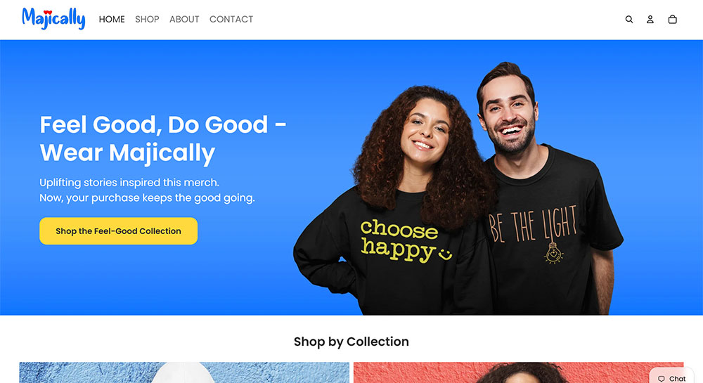 Majically Shopify website