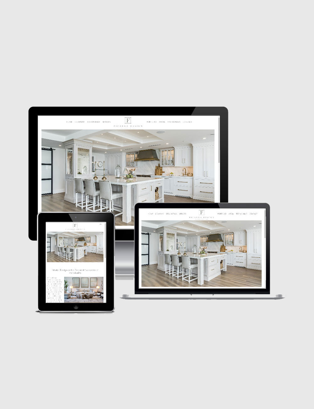 Various screen sizes displaying a responsive website