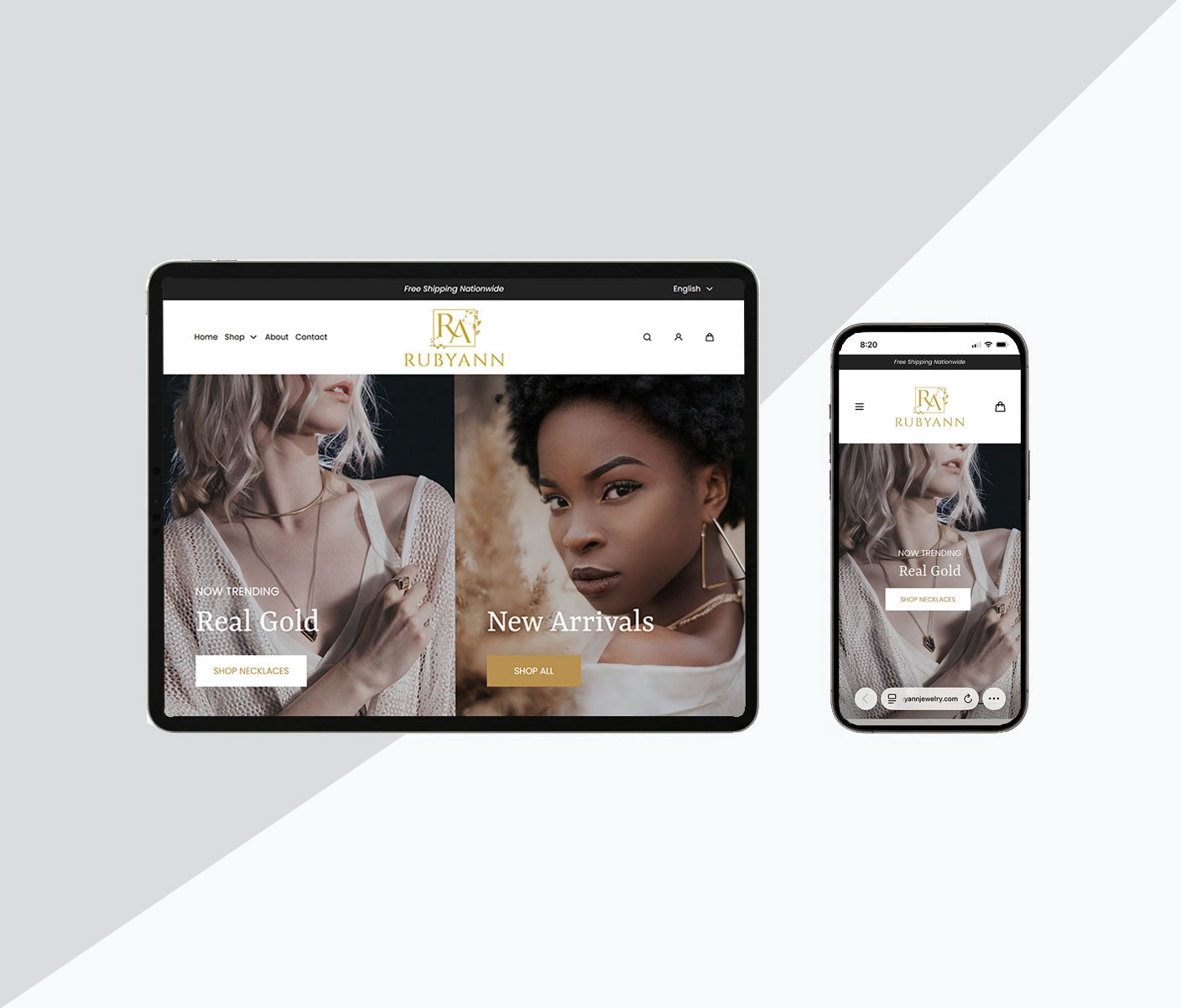 image of tablet and cell phone displaying responsive website